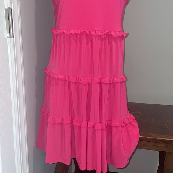 Tommy Hilfiger Ruffle Tiered Sleeveless Jersey Knit Shift Dress 6P - Picture 3 of 10